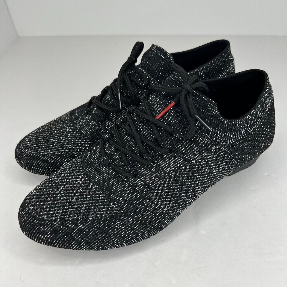 Womens Black Speckled Lace Up Low Top Mesh Split Sole Size 7 Dance Shoes